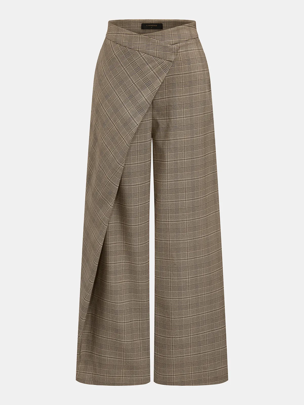Plaid Wrap Wide Leg Pants sold by COMMENSE