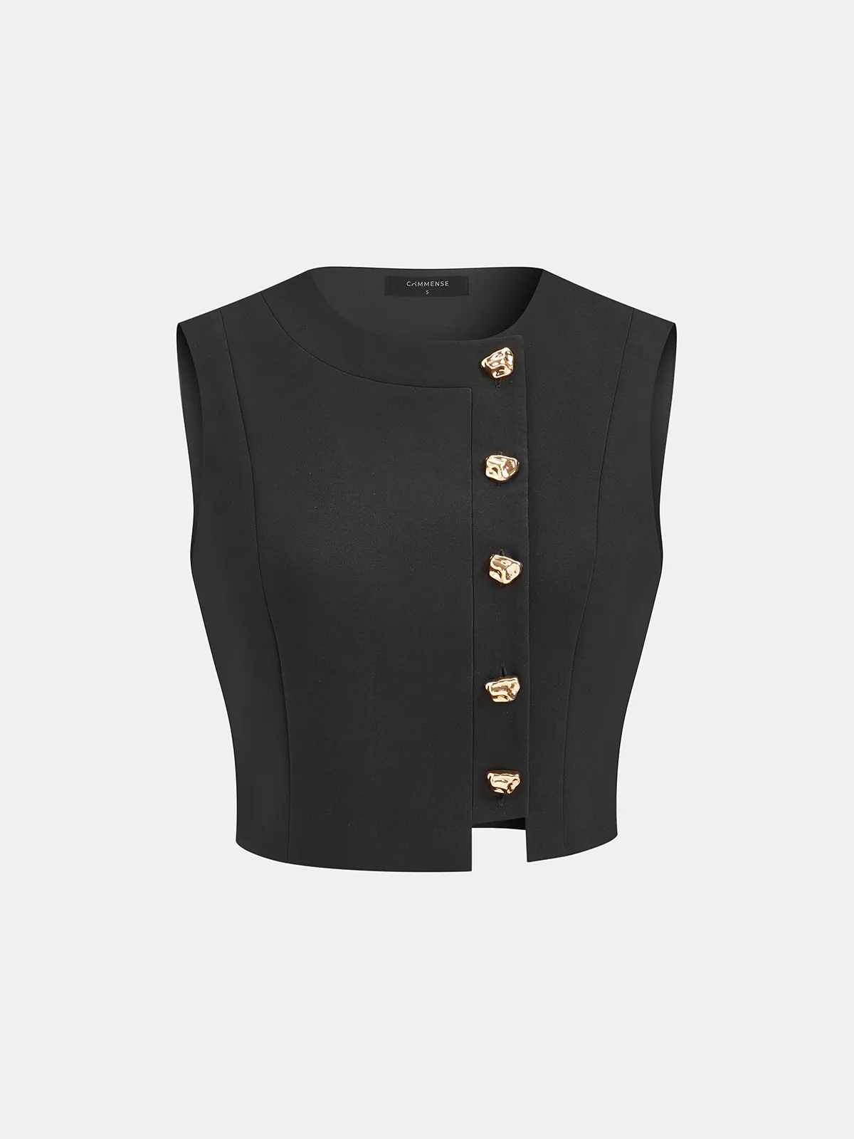 Metal Button Sleeveless Top & Pants Set sold by COMMENSE product image thumbnail 2