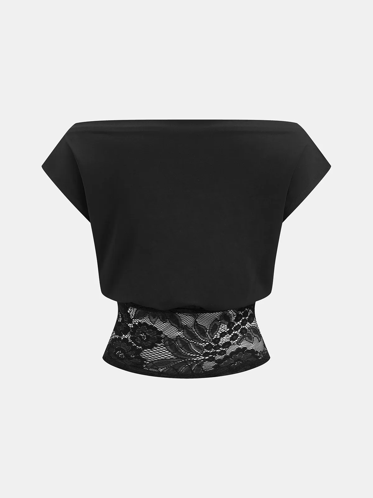 Off Shoulder Lace Cropped Blouse sold by COMMENSE product image thumbnail 3