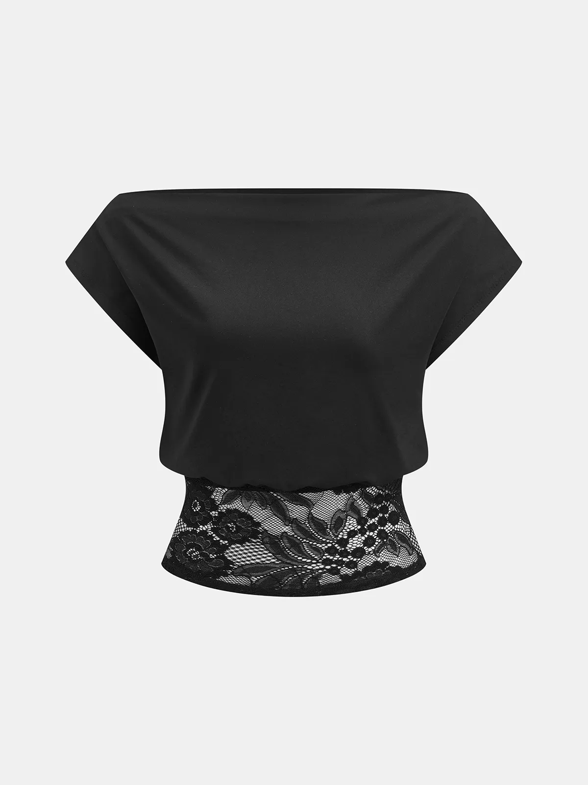 Off Shoulder Lace Cropped Blouse sold by COMMENSE product image thumbnail 2