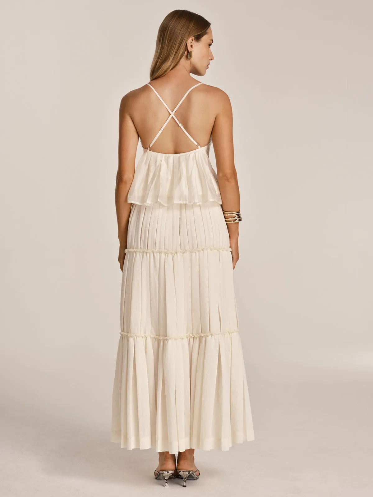 Peplum Cami Top & Tiered Maxi Skirt Set sold by COMMENSE product image thumbnail 4