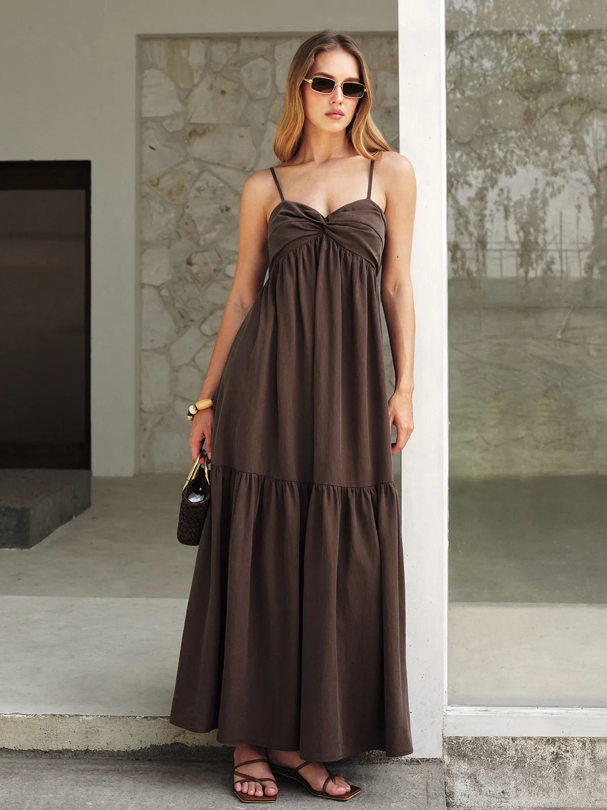 Twist Front Cami Maxi Dress sold by COMMENSE product image thumbnail 3