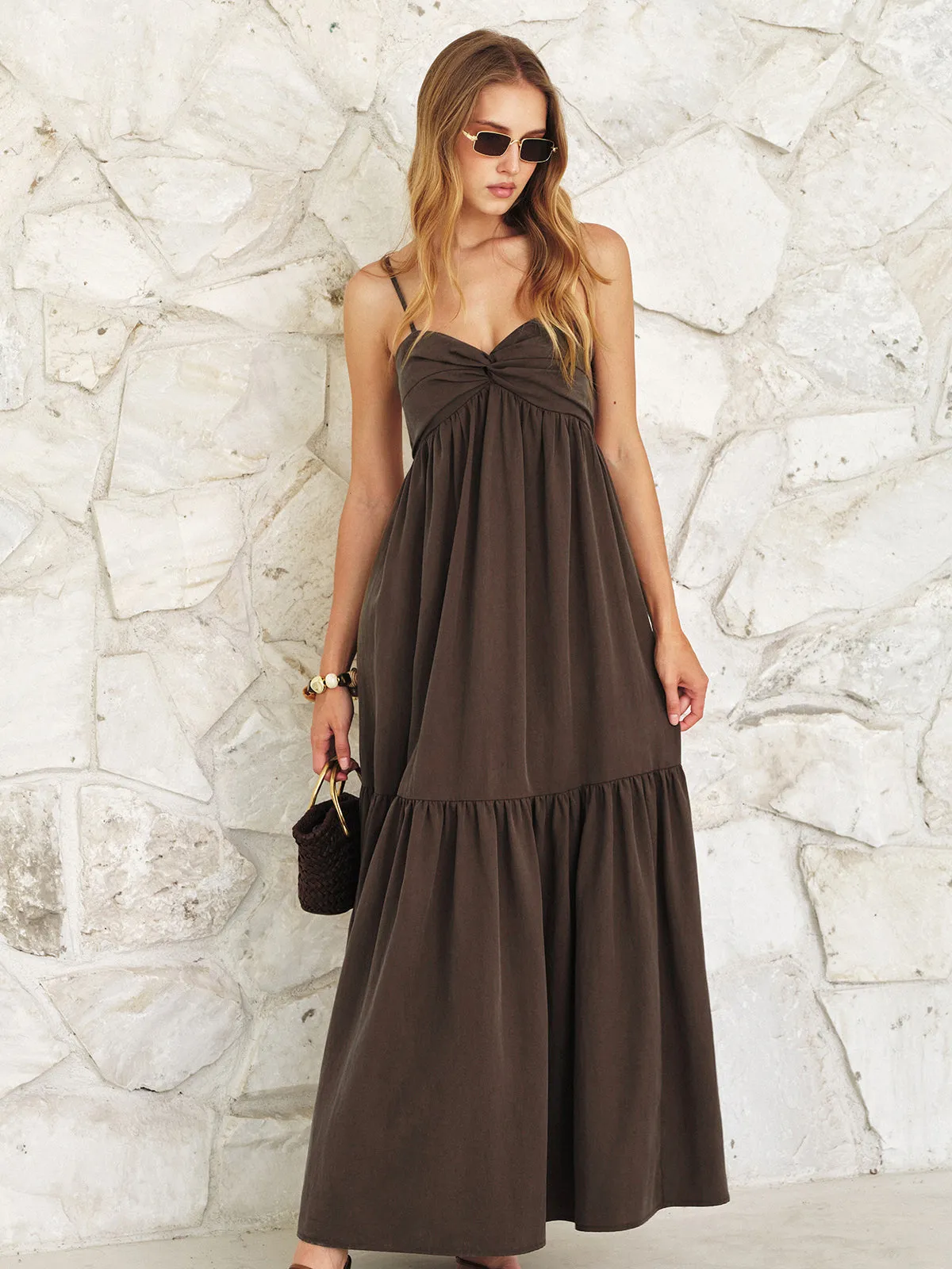 Twist Front Cami Maxi Dress sold by COMMENSE product image thumbnail 4