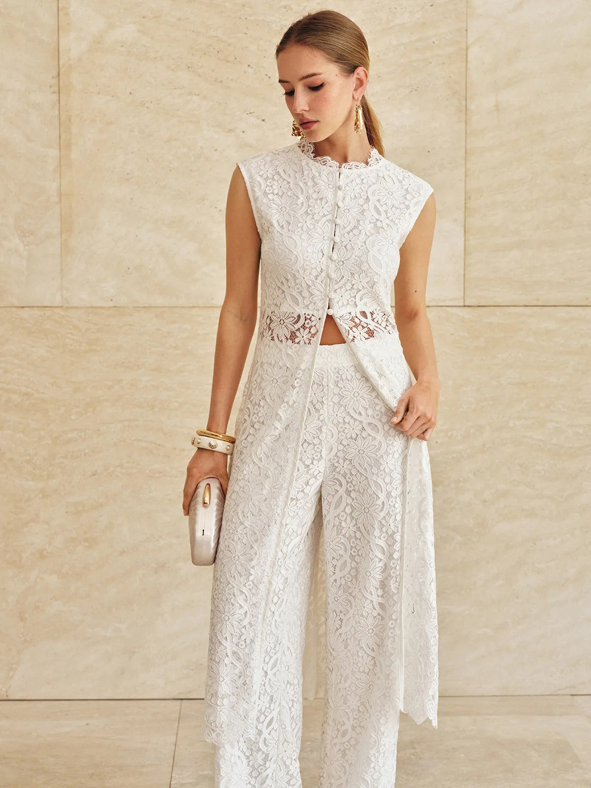 Sleeveless Lace Longline Top sold by COMMENSE product image thumbnail 3