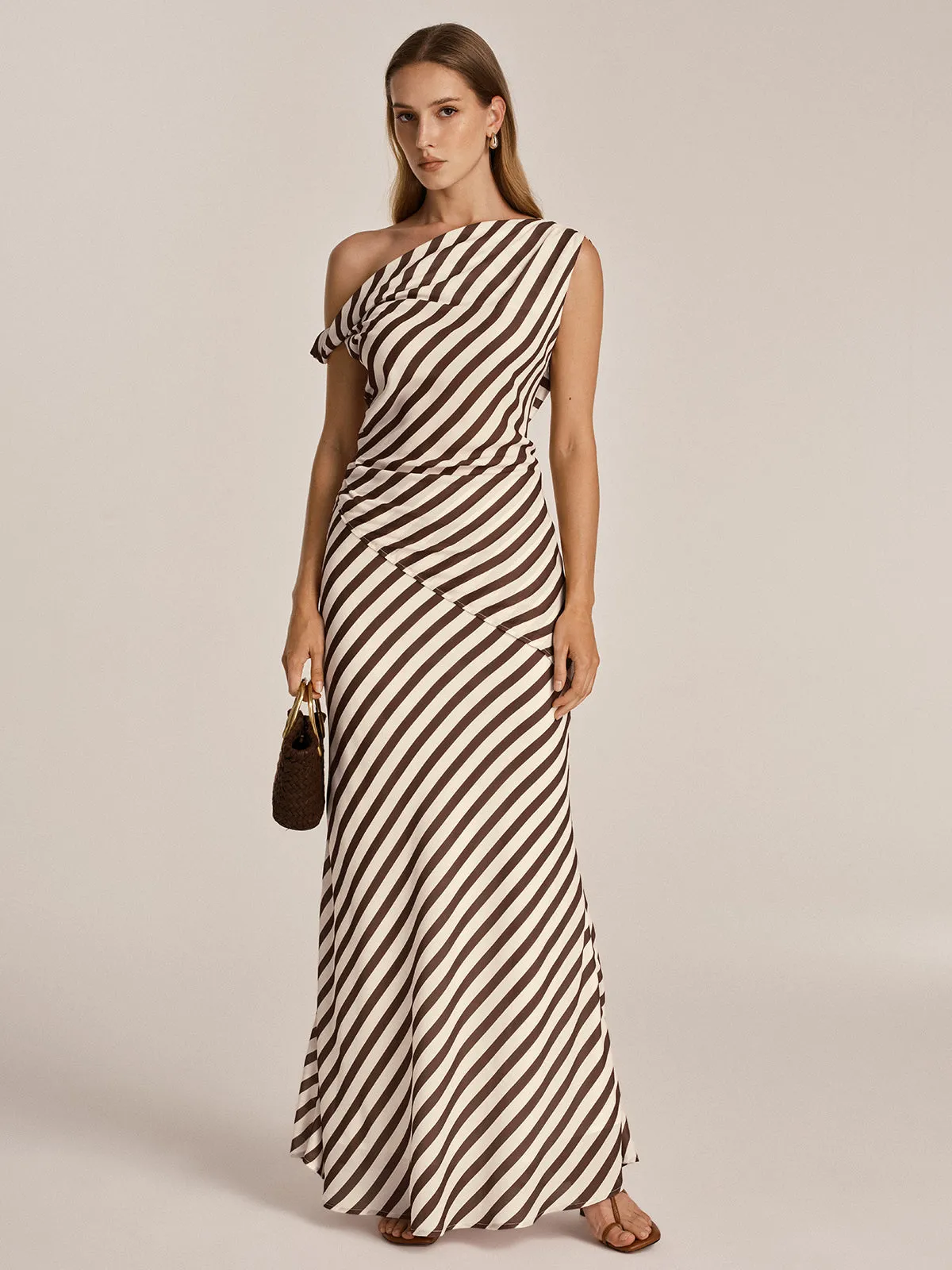 One Shoulder Striped Top & Skirt Set sold by COMMENSE product image thumbnail 4