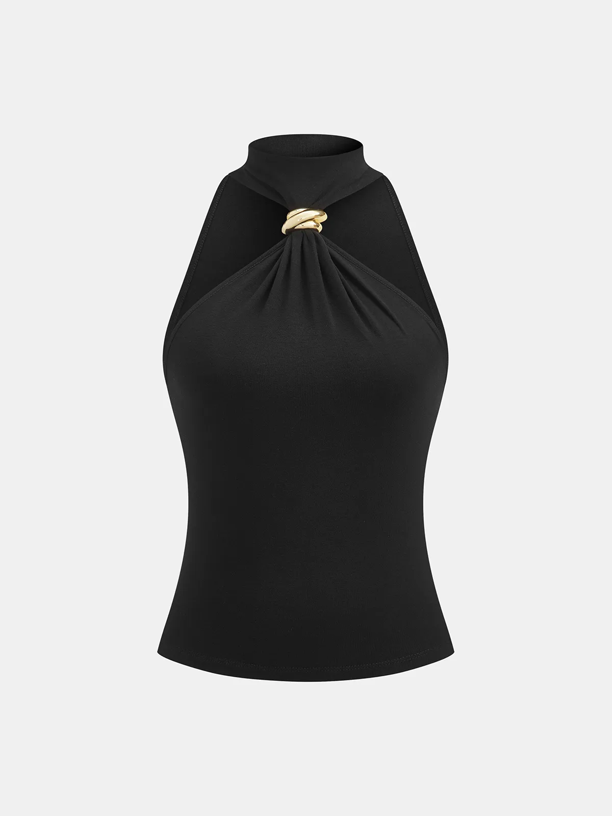 Metal Detail Halter Neck Fitted Top sold by COMMENSE product image thumbnail 2