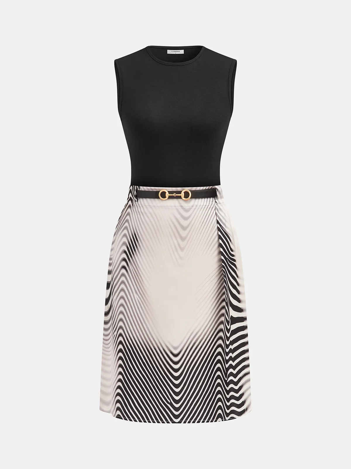 Sleeveless Top & Zebra Print Midi Skirt Set sold by COMMENSE product image thumbnail 2