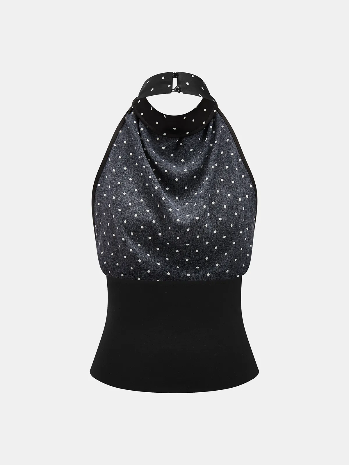 Polka Dot Cowl Neck Halter Tank Top sold by COMMENSE product image thumbnail 3