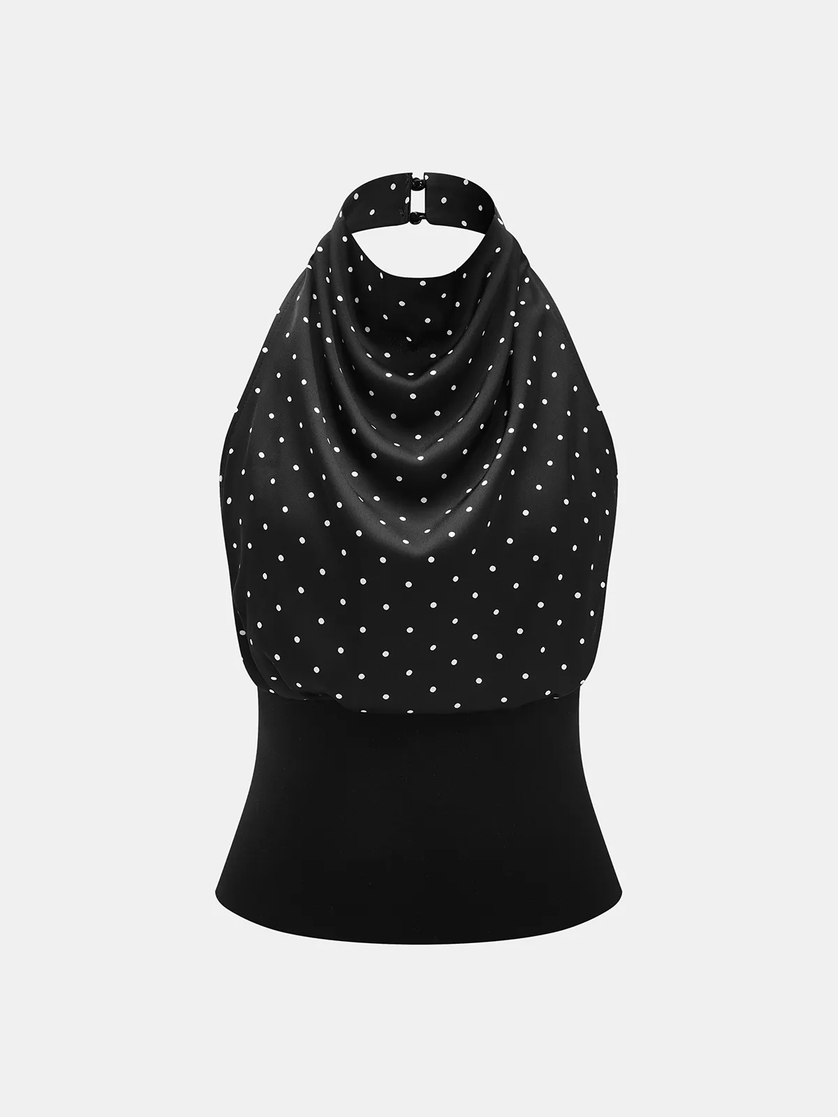 Polka Dot Cowl Neck Halter Tank Top sold by COMMENSE product image thumbnail 2