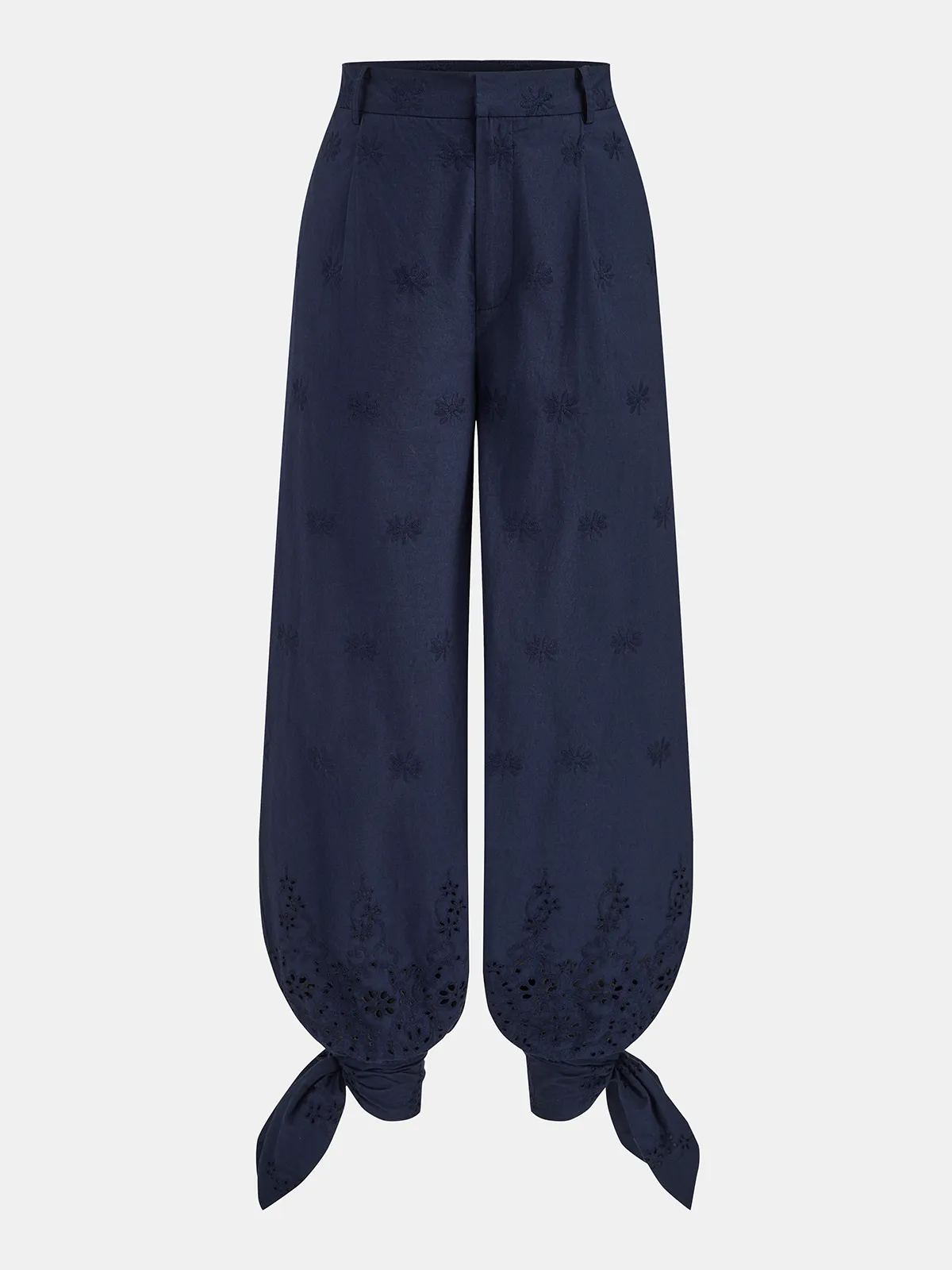 Eyelet Embroidery Top & Tie-Cuff Pants Set sold by COMMENSE product image thumbnail 5