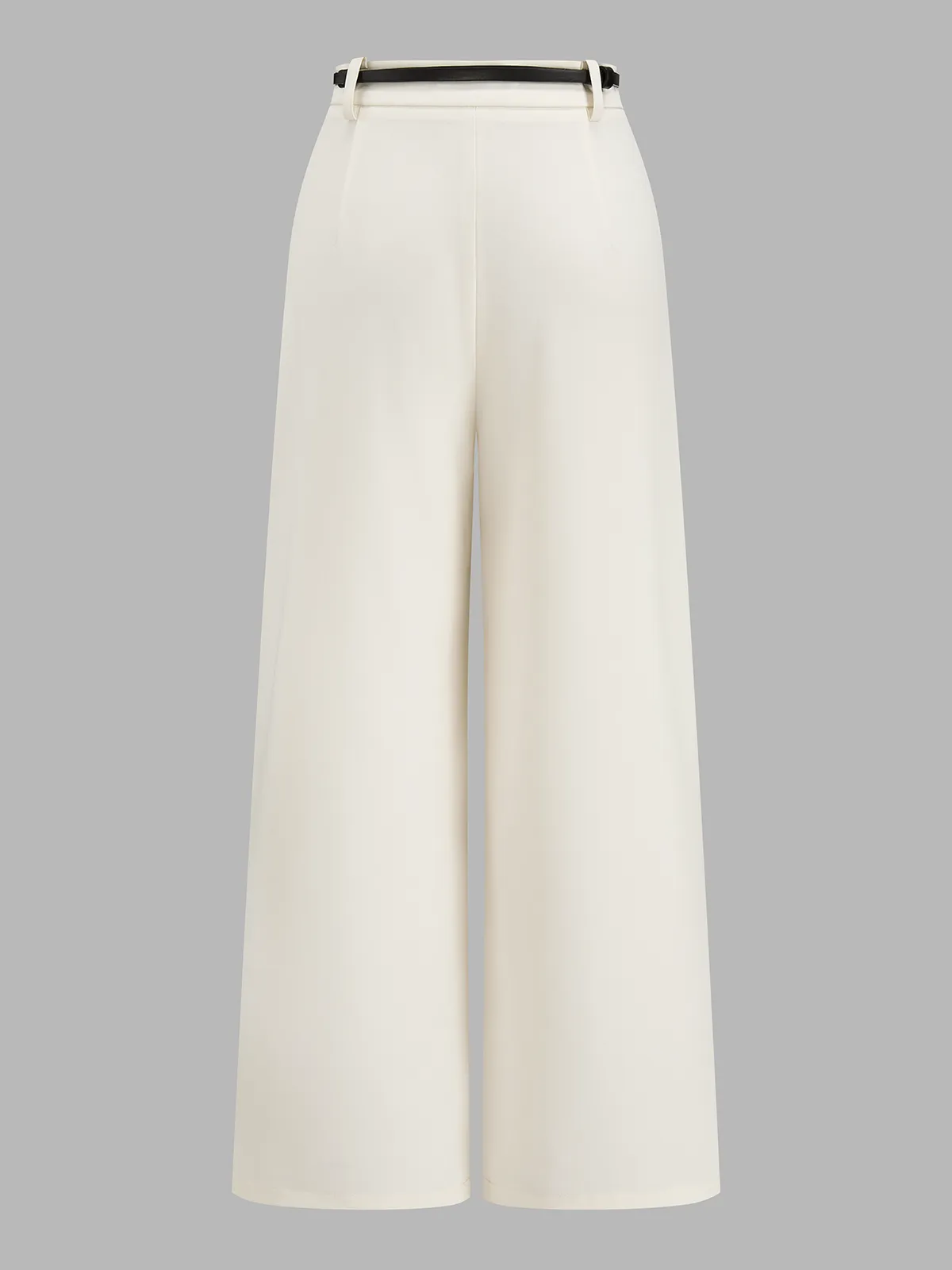 Mid Waist Belted Pleated Wide Leg Pants sold by COMMENSE product image thumbnail 2