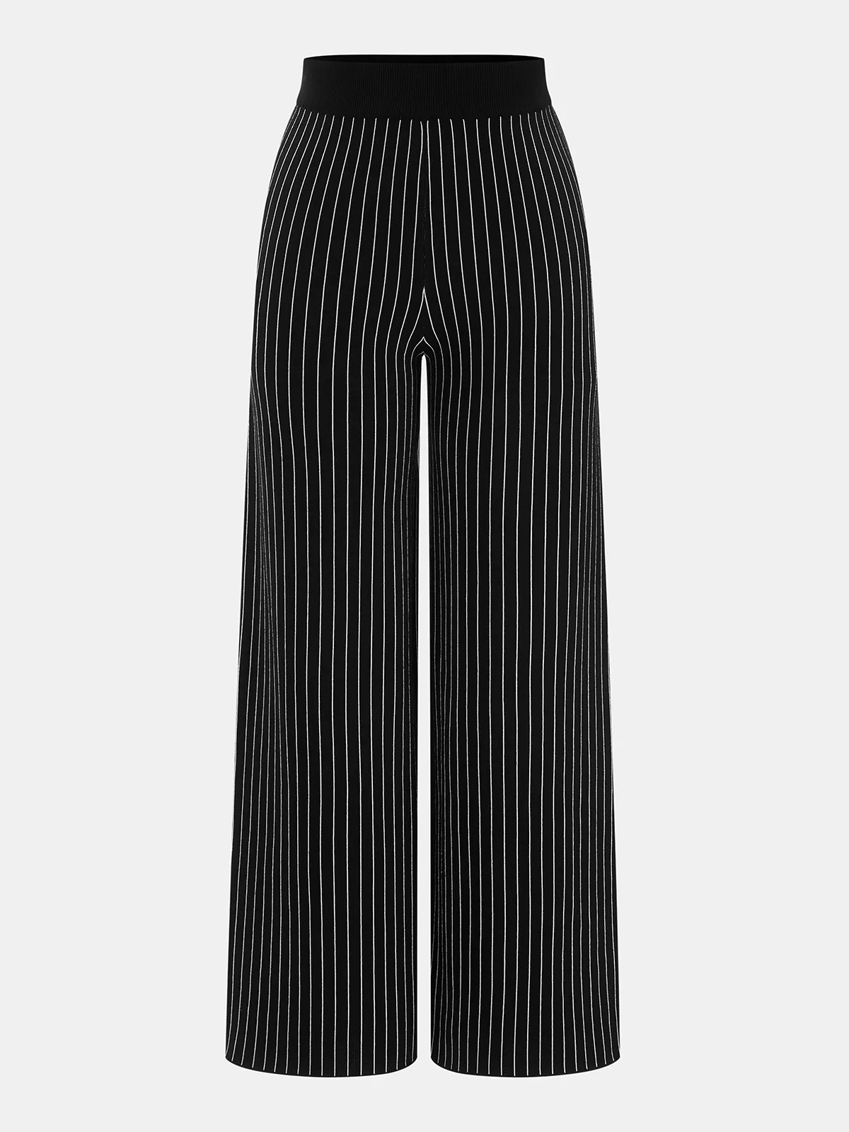 Pinstripe Knit Vest & Wide Leg Pants Set sold by COMMENSE product image thumbnail 4