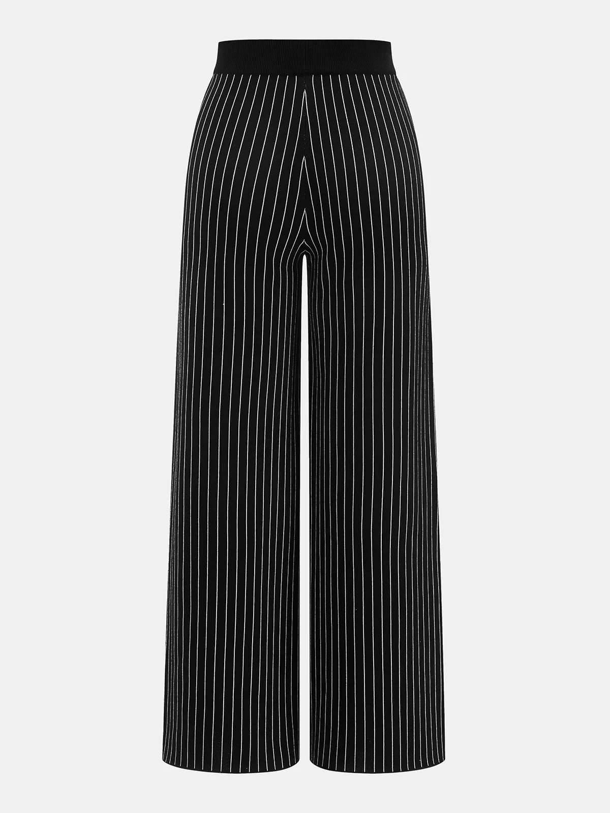 Pinstripe Knit Vest & Wide Leg Pants Set sold by COMMENSE product image thumbnail 5