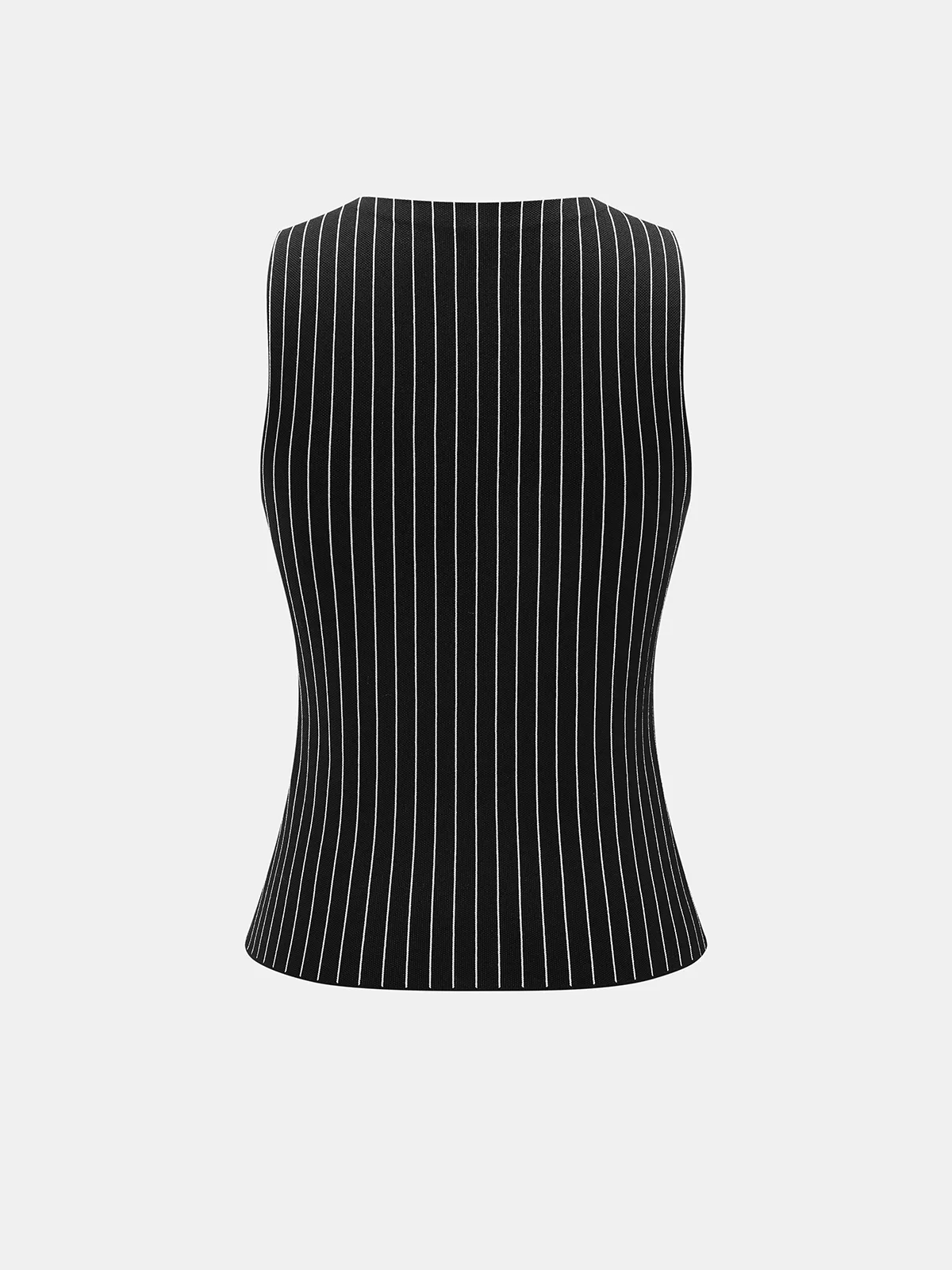 Pinstripe Knit Vest & Wide Leg Pants Set sold by COMMENSE product image thumbnail 3