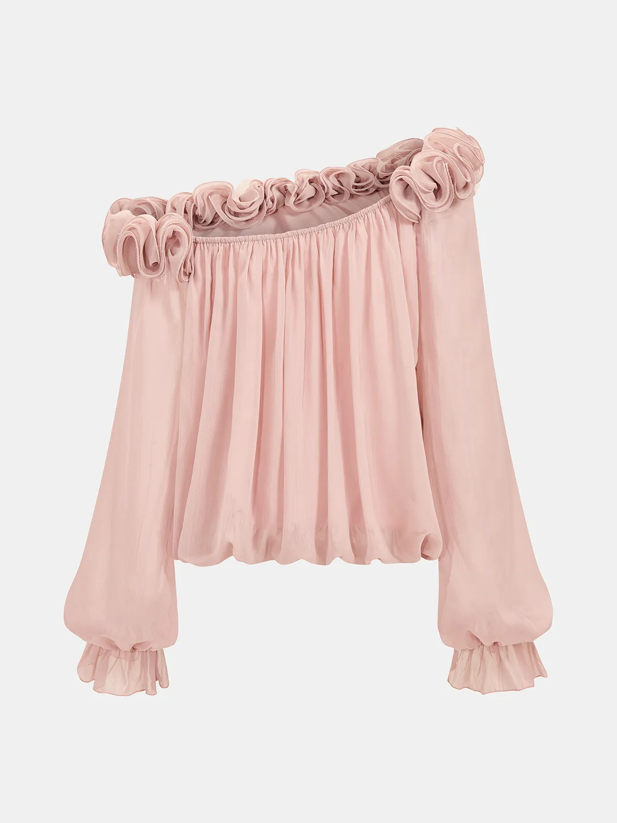 Off-Shoulder Ruffle Puffed Sleeve Blouse sold by COMMENSE product image thumbnail 2