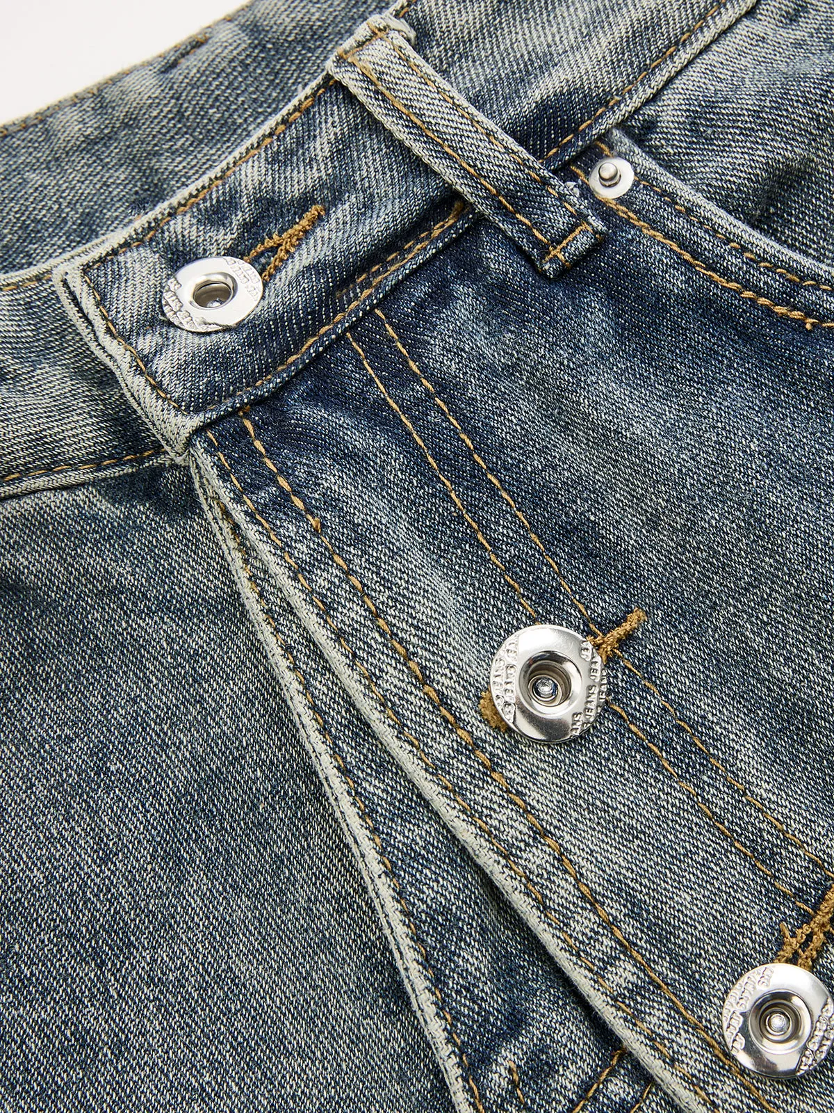 Asymmetric Button Wide Leg Jeans sold by COMMENSE product image thumbnail 4