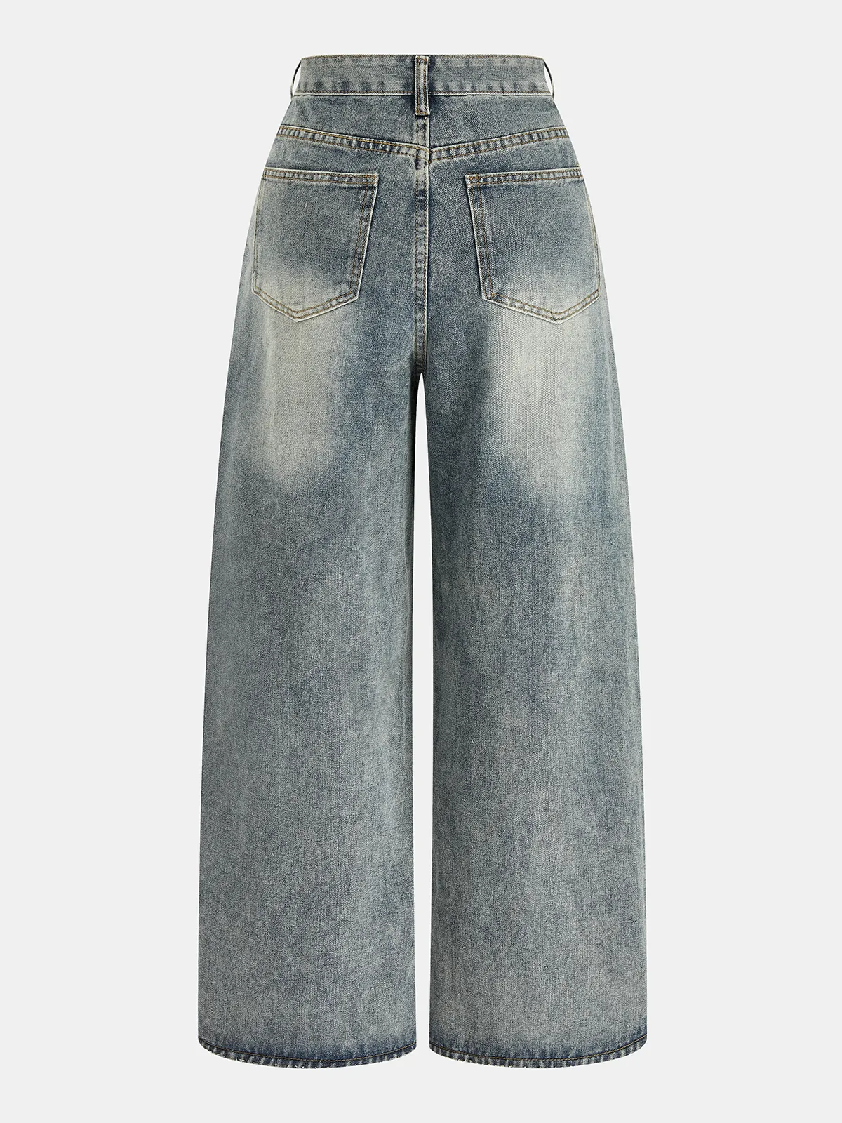 Asymmetric Button Wide Leg Jeans sold by COMMENSE product image thumbnail 2