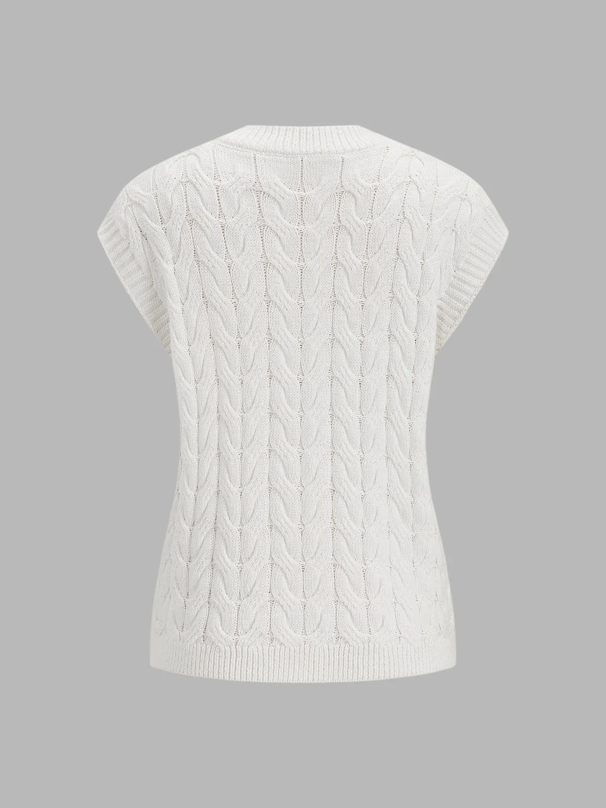 Sleeveless Metal Detail Cable Knit Top sold by COMMENSE product image thumbnail 3
