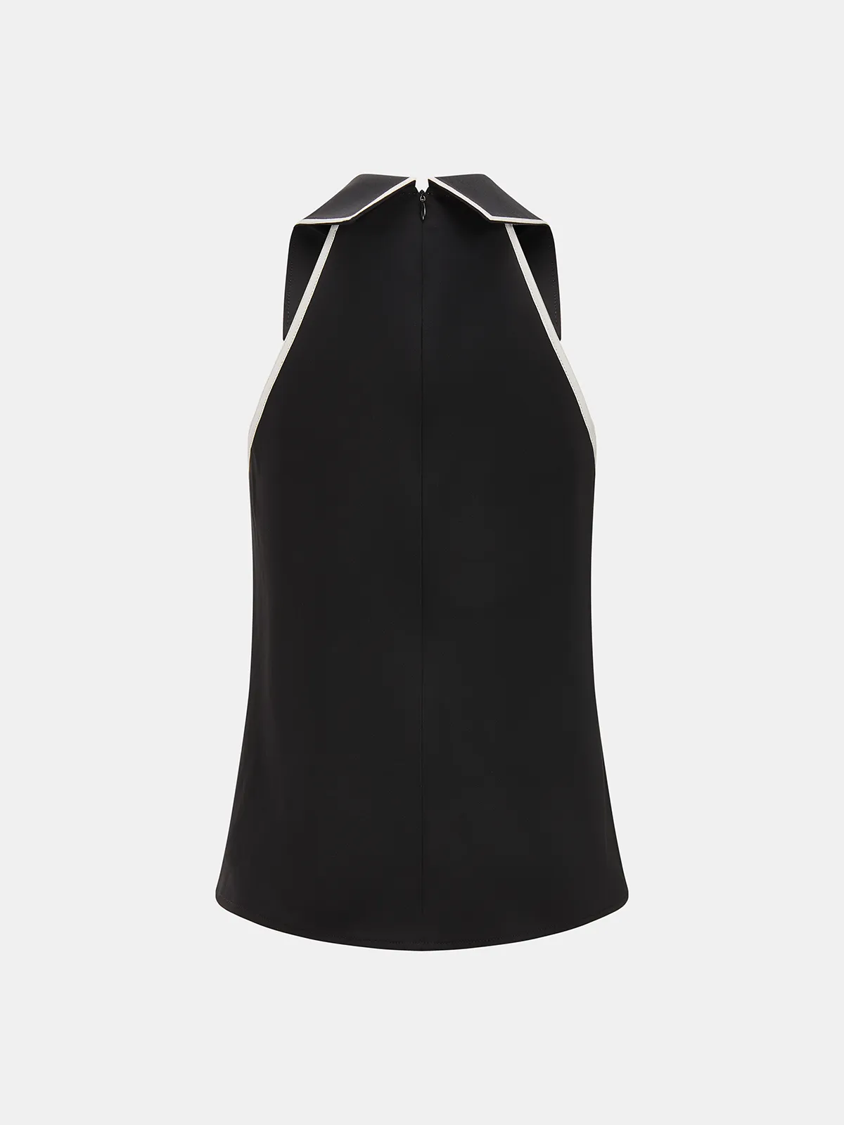 Tie Detail Contrast Piping Sleeveless Blouse sold by COMMENSE product image thumbnail 3