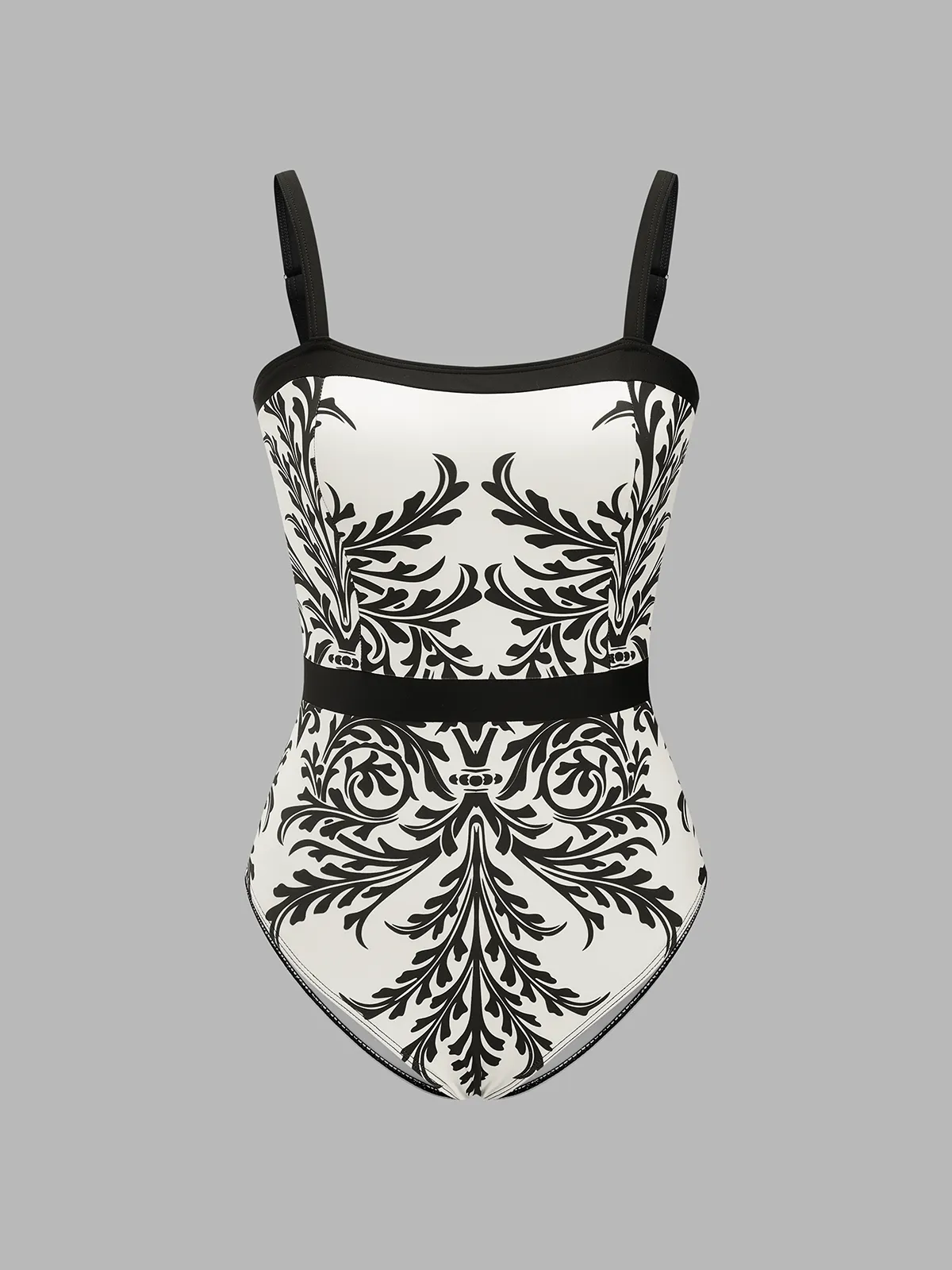 Baroque Print One-Piece Swimsuit & Sarong Set sold by COMMENSE product image thumbnail 3