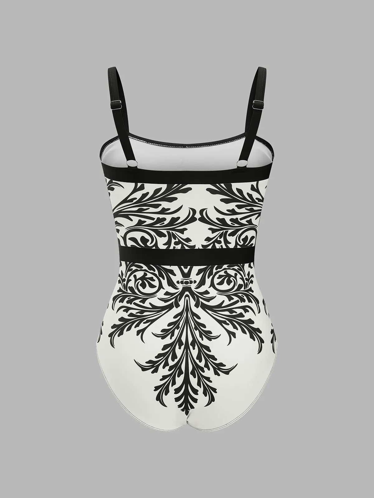 Baroque Print One-Piece Swimsuit & Sarong Set sold by COMMENSE product image thumbnail 4