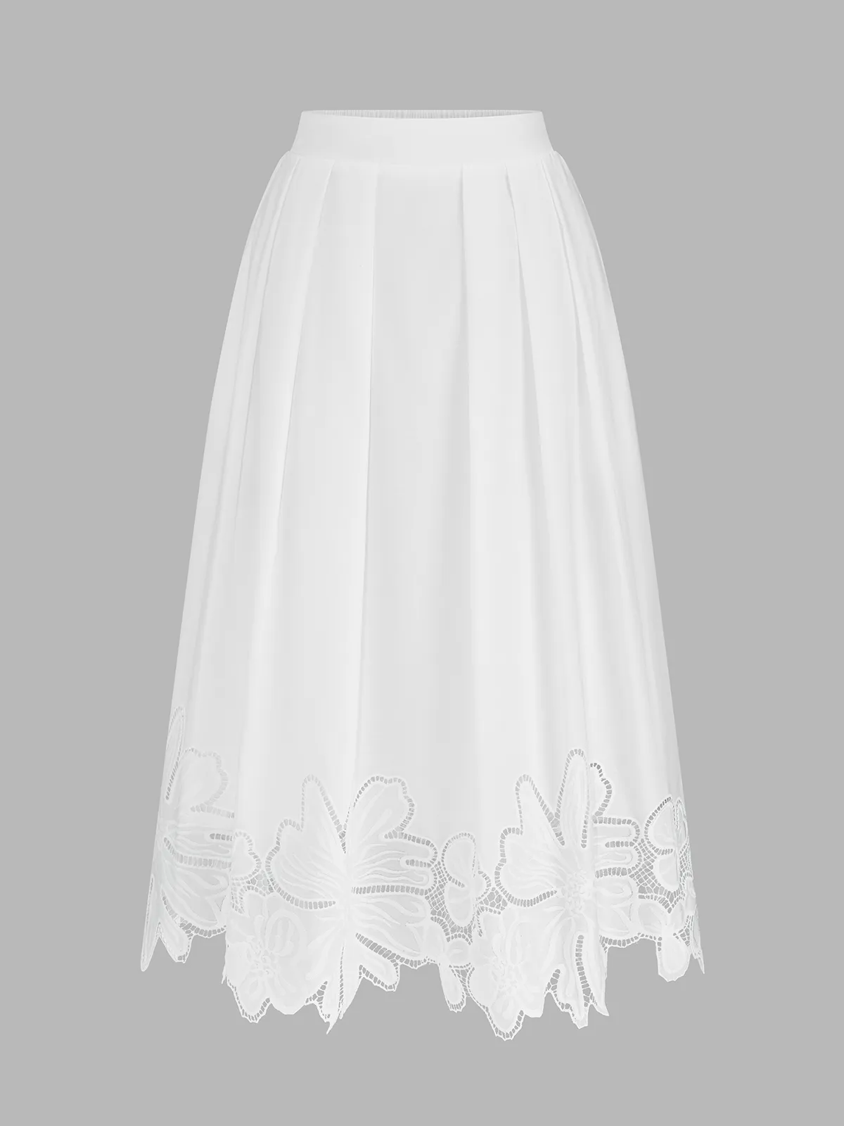 Floral Embroidered Top & Pleated Midi Skirt Set sold by COMMENSE product image thumbnail 4