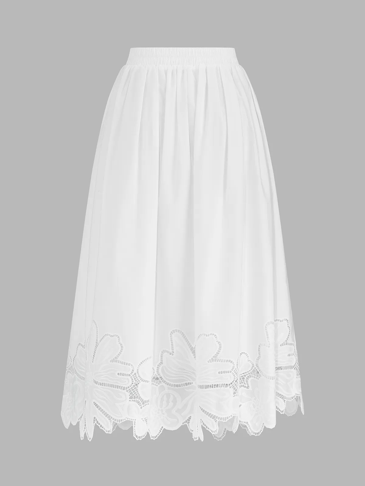 Floral Embroidered Top & Pleated Midi Skirt Set sold by COMMENSE product image thumbnail 5