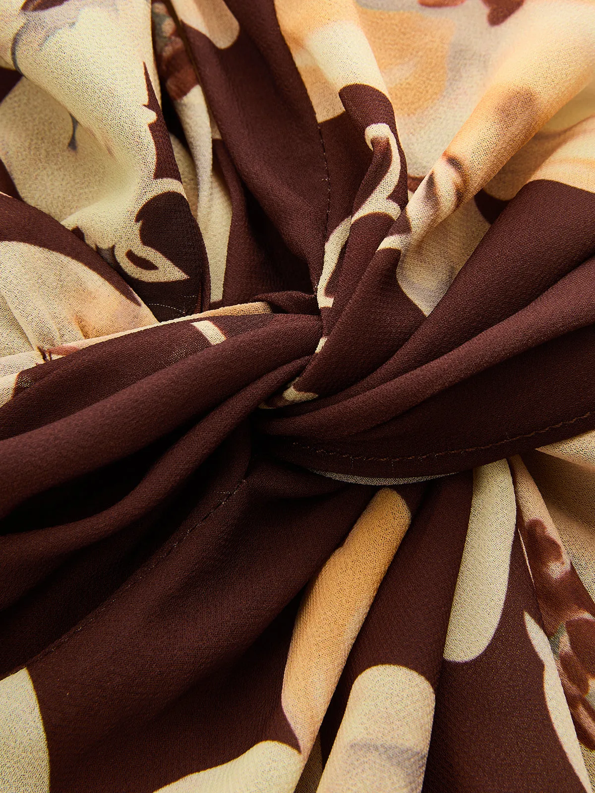 Floral Print Halter Twisted Midi Dress sold by COMMENSE product image thumbnail 4