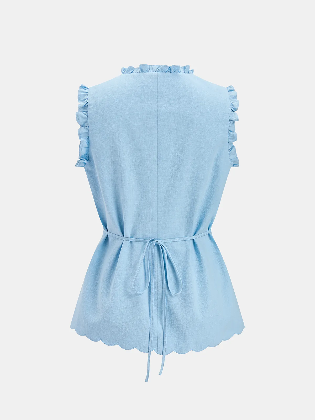 Cotton Ruffle Trim Top & Drawstring Shorts Set sold by COMMENSE product image thumbnail 5
