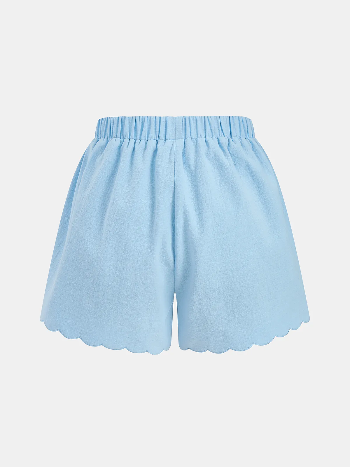 Cotton Ruffle Trim Top & Drawstring Shorts Set sold by COMMENSE product image thumbnail 3