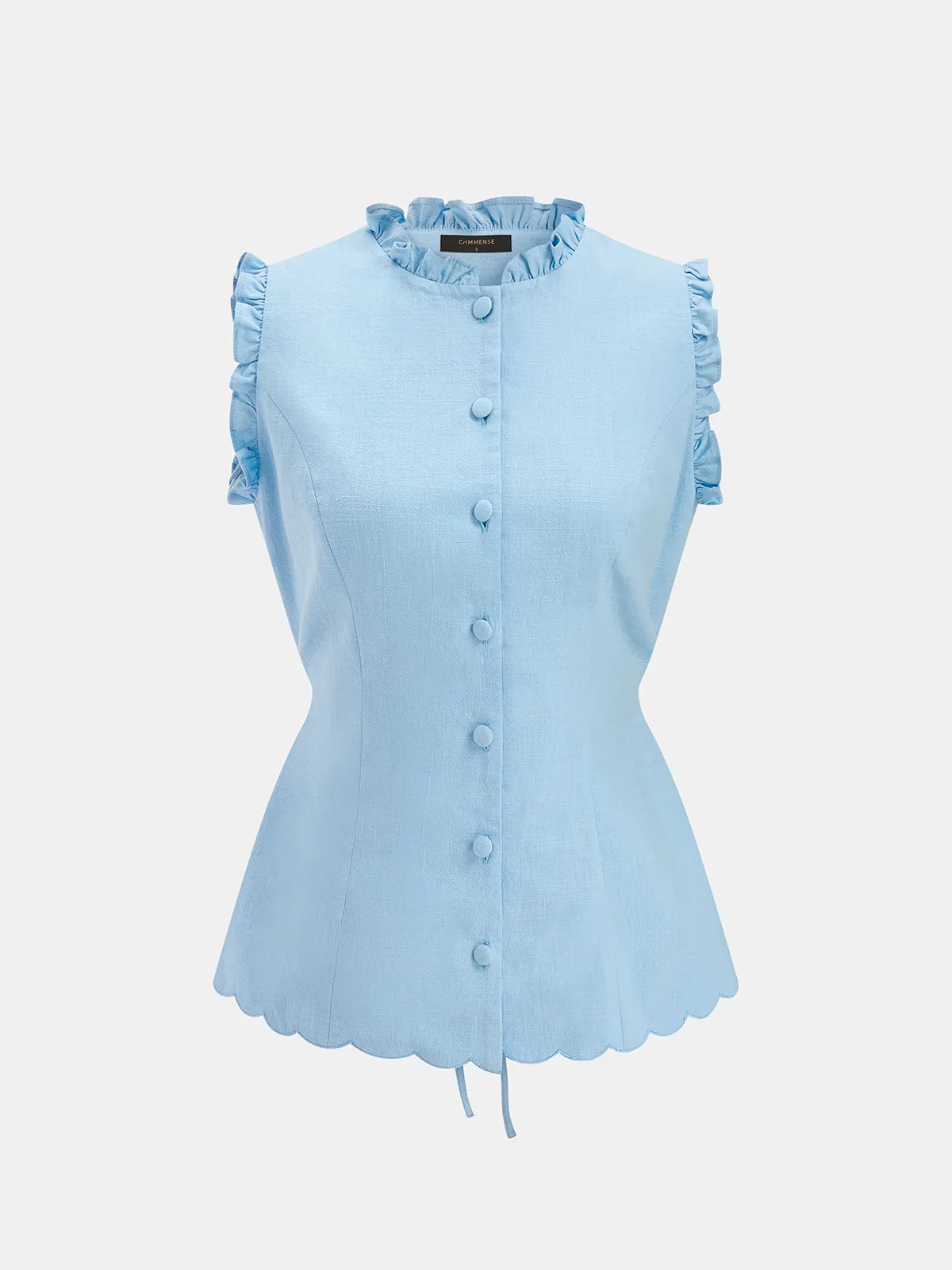 Cotton Ruffle Trim Top & Drawstring Shorts Set sold by COMMENSE product image thumbnail 4