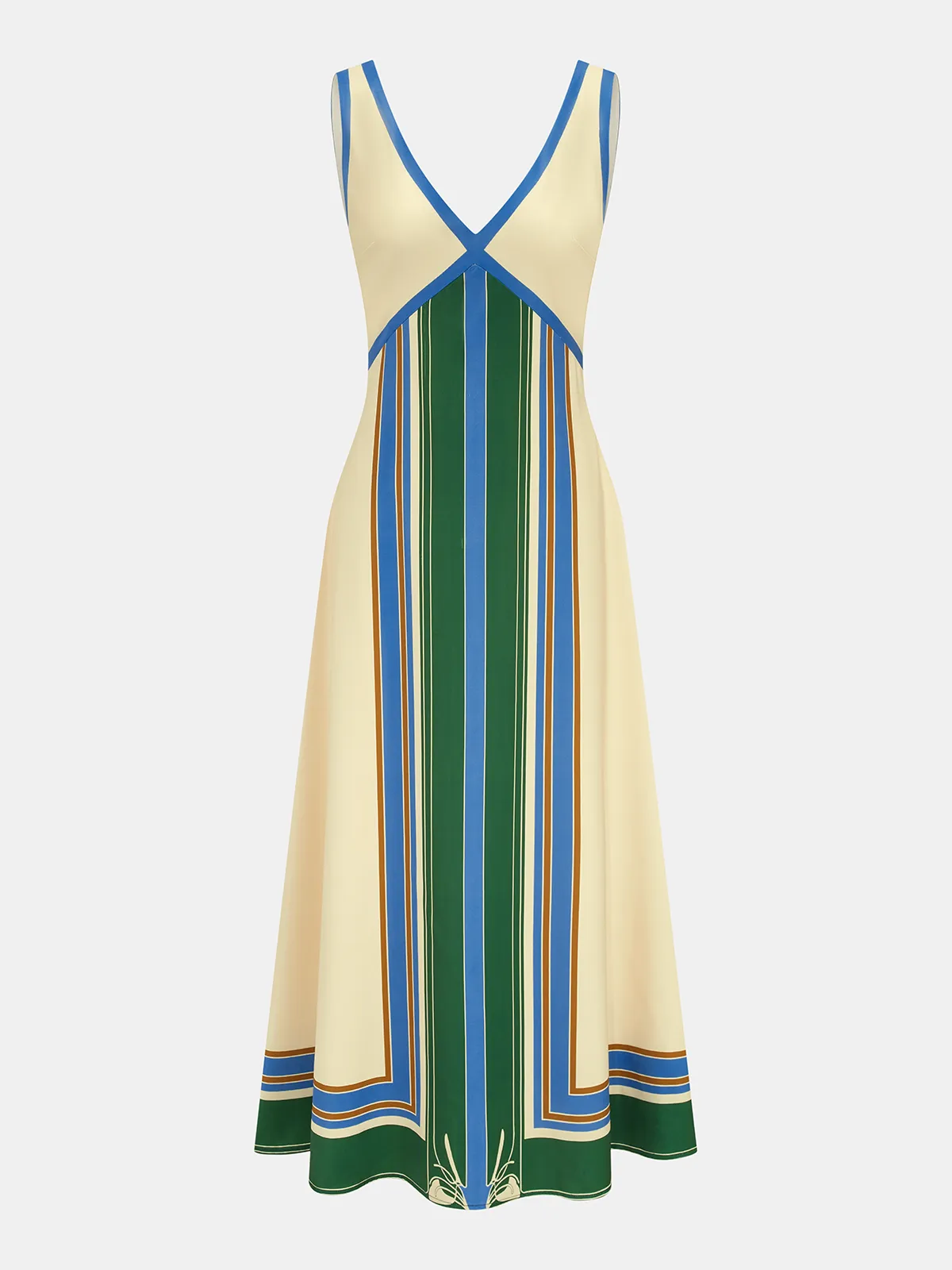 Geometric Print V-Neck Sleeveless Maxi Dress sold by COMMENSE product image thumbnail 2