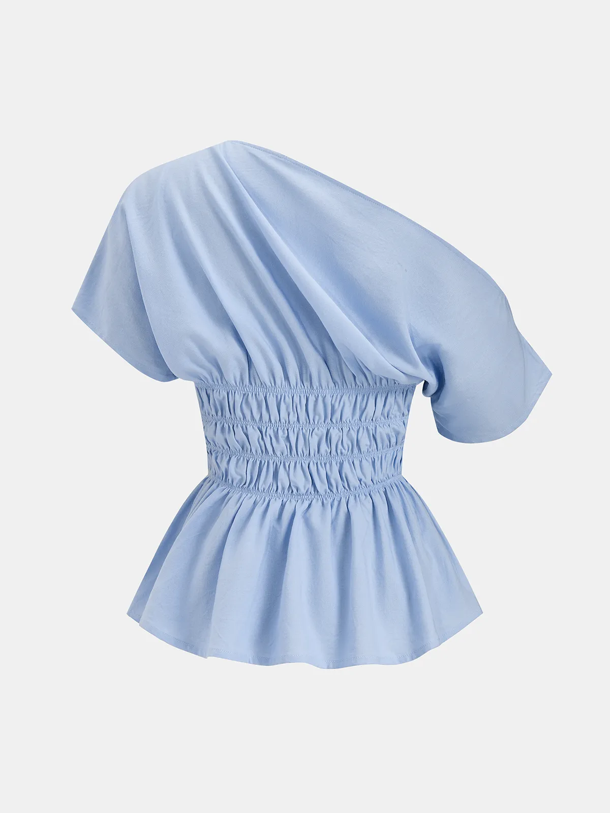 Off Shoulder Smocked Peplum Top & Shorts Set sold by COMMENSE product image thumbnail 4
