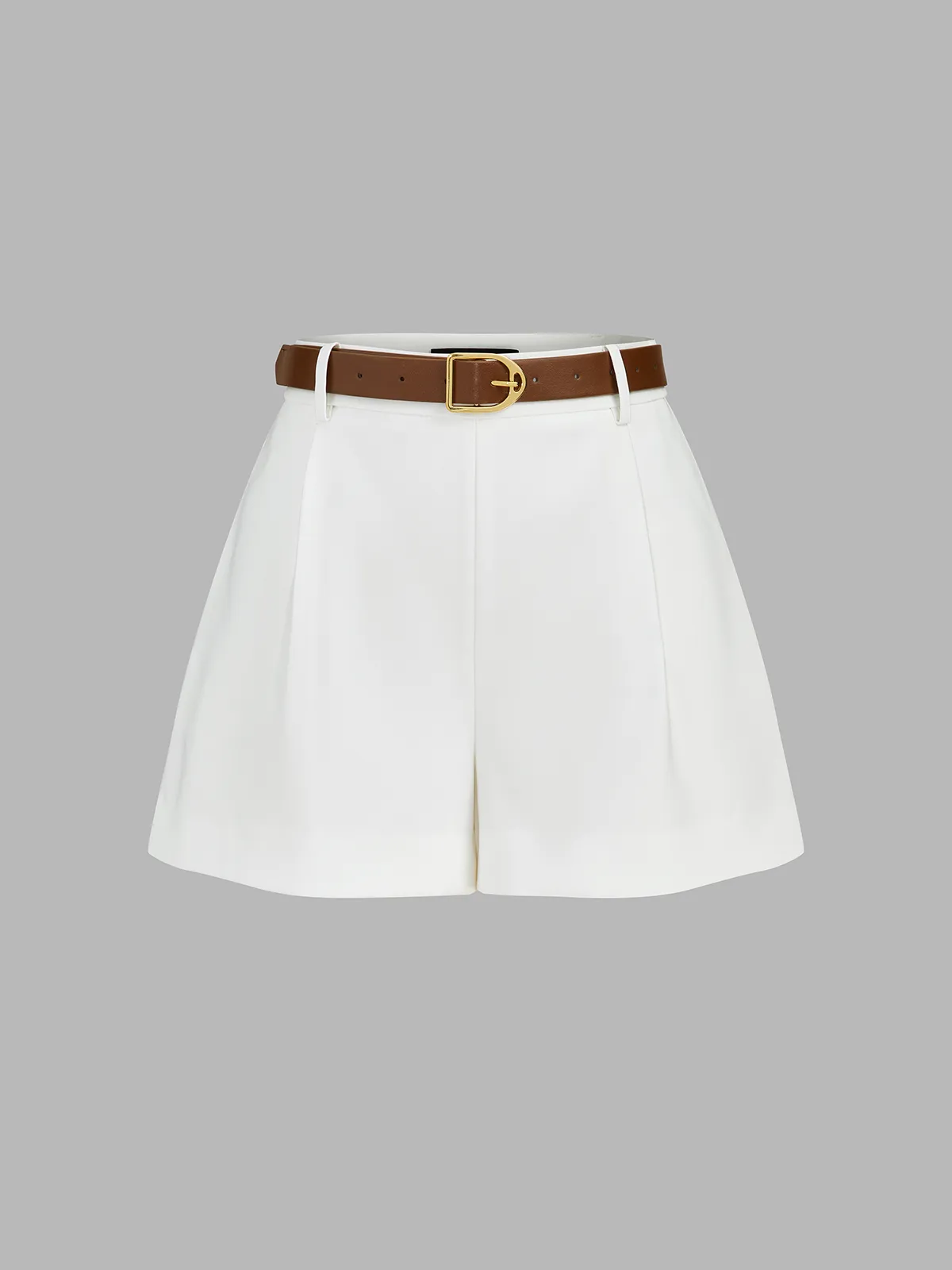Draped Sleeveless Top & Belted Shorts Set sold by COMMENSE product image thumbnail 5