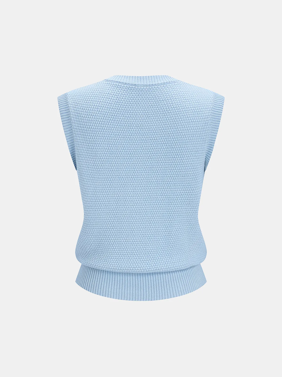 Spiral Button Textured Knit Sleeveless Vest sold by COMMENSE product image thumbnail 2