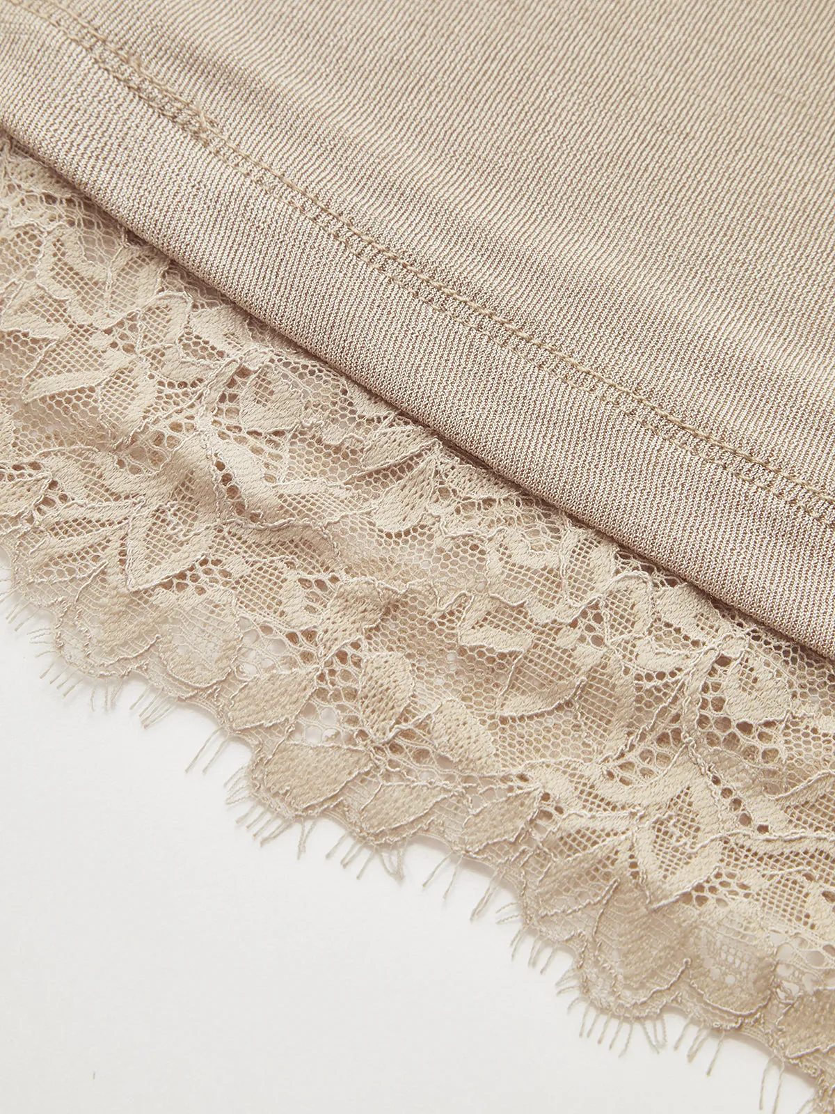 High Neck Sleeveless Ruched Lace Trim Blouse sold by COMMENSE product image thumbnail 4