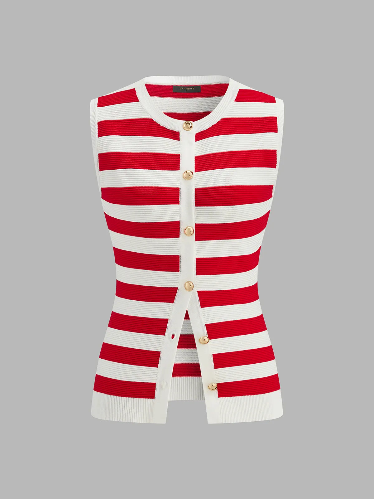 Striped Sleeveless Knit Top & Shorts Set sold by COMMENSE product image thumbnail 2