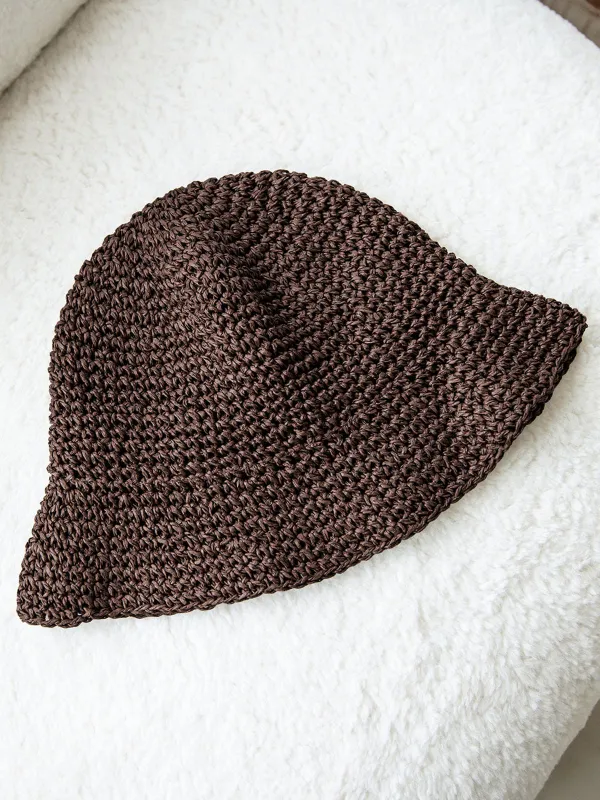 Hand-Crocheted Straw Bucket Hat made by COMMENSE