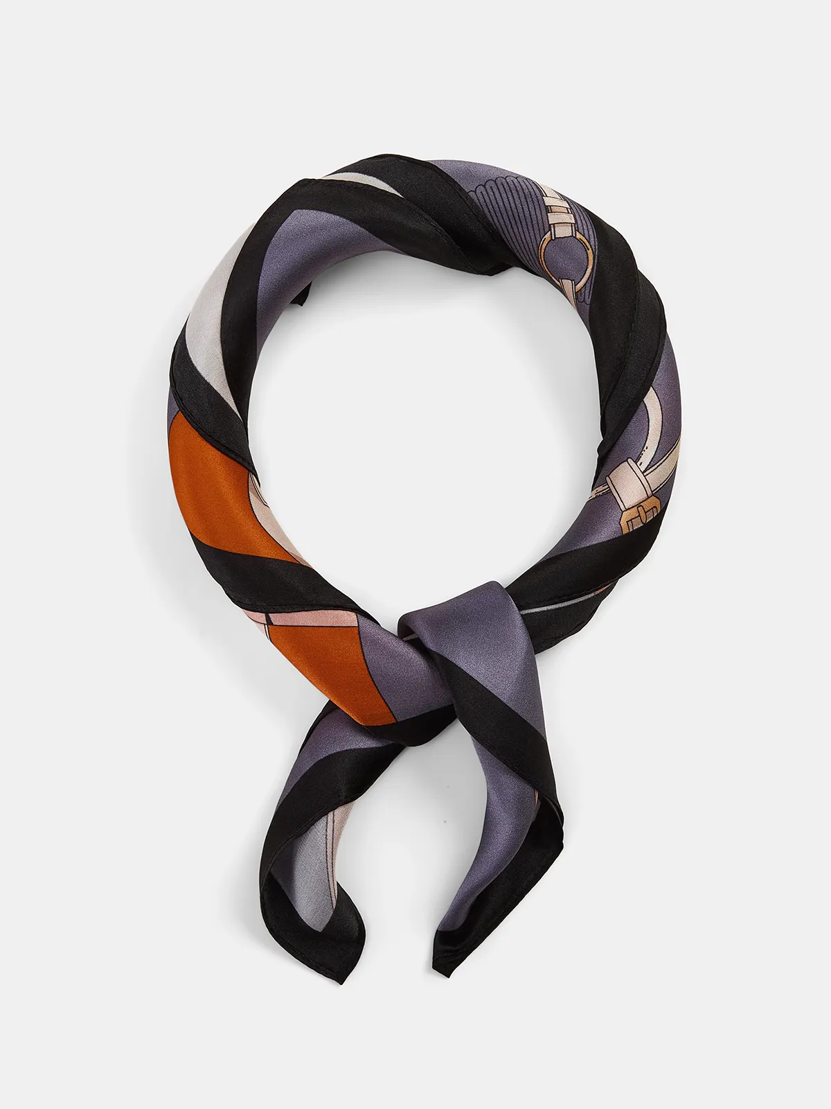 Luxury Harness Print 100% Silk Square Scarf sold by COMMENSE product image thumbnail 2