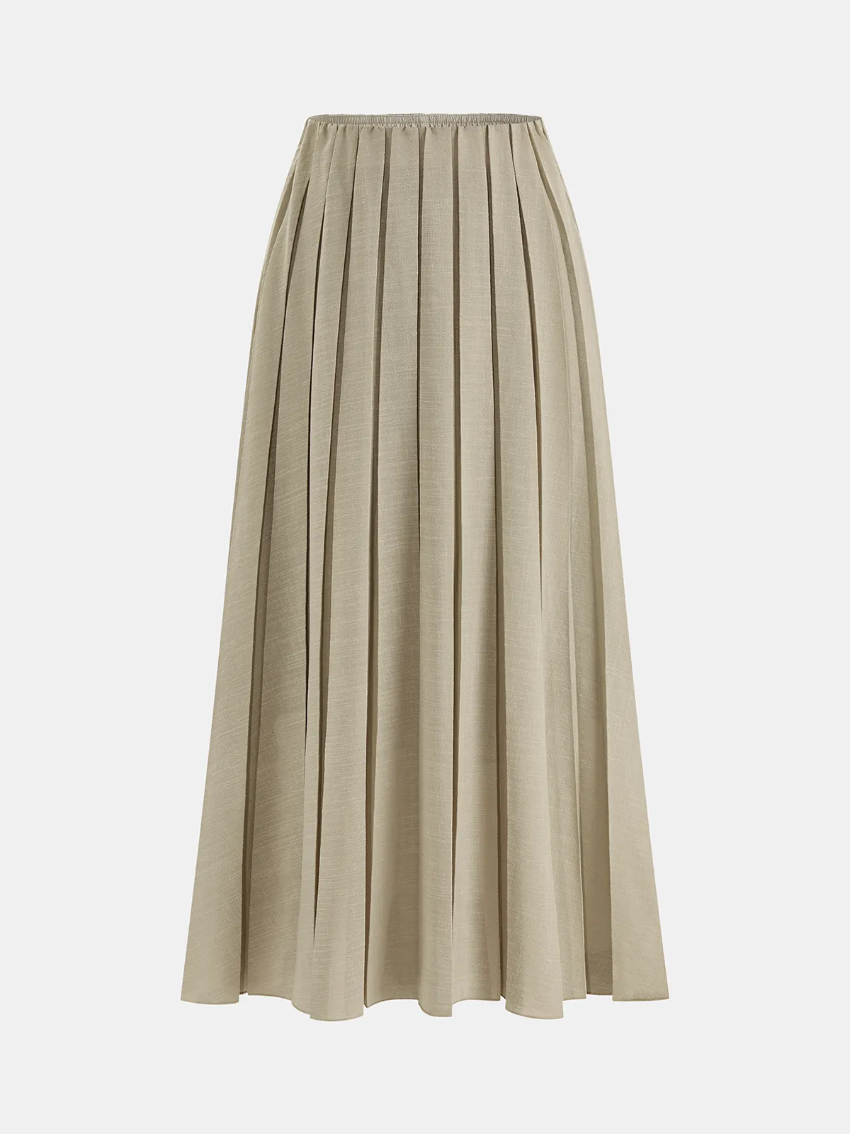 Elastic Waist Pleated Midi Skirt sold by COMMENSE product image thumbnail 2