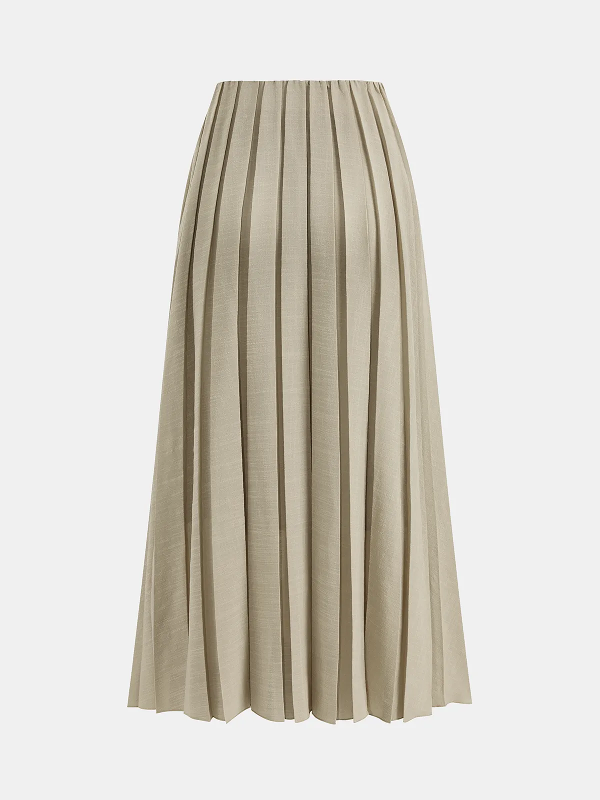 Elastic Waist Pleated Midi Skirt sold by COMMENSE product image thumbnail 3
