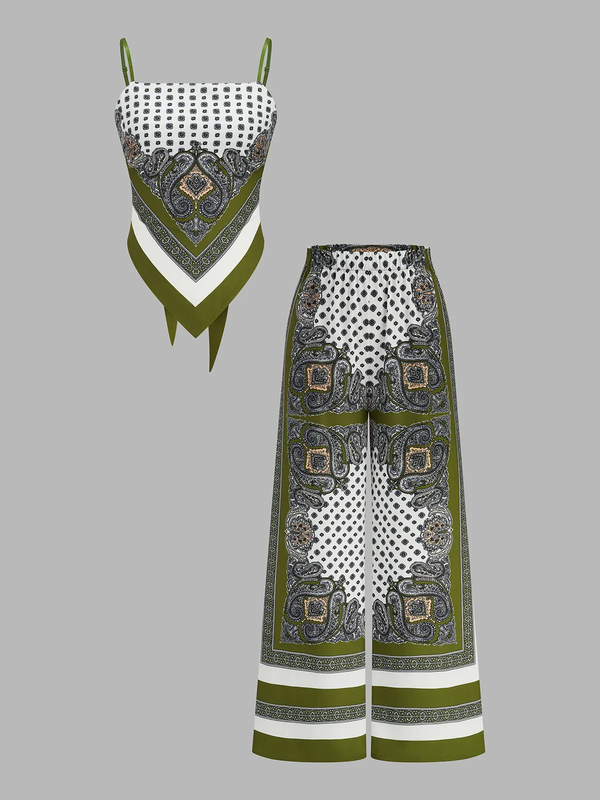 Paisley Print Cami Top & Pants Set sold by COMMENSE