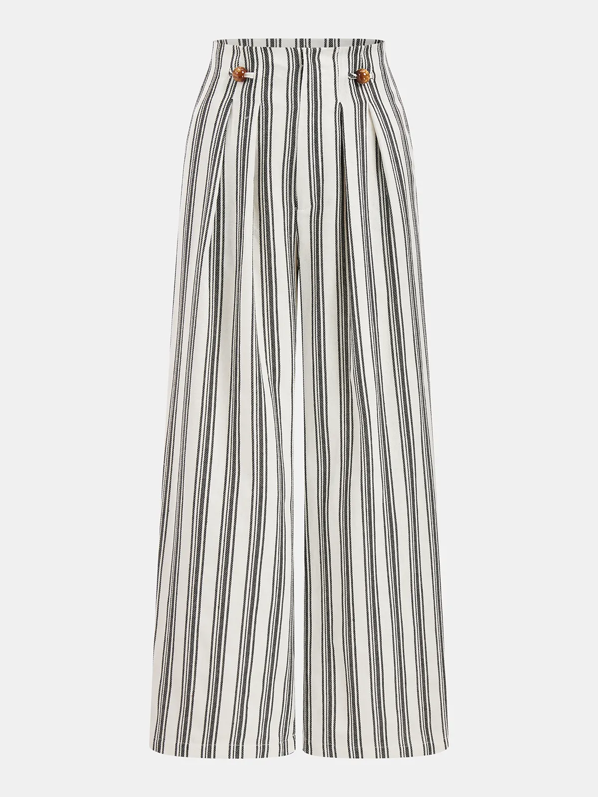 Cotton Linen Striped Wide Leg Pants sold by COMMENSE