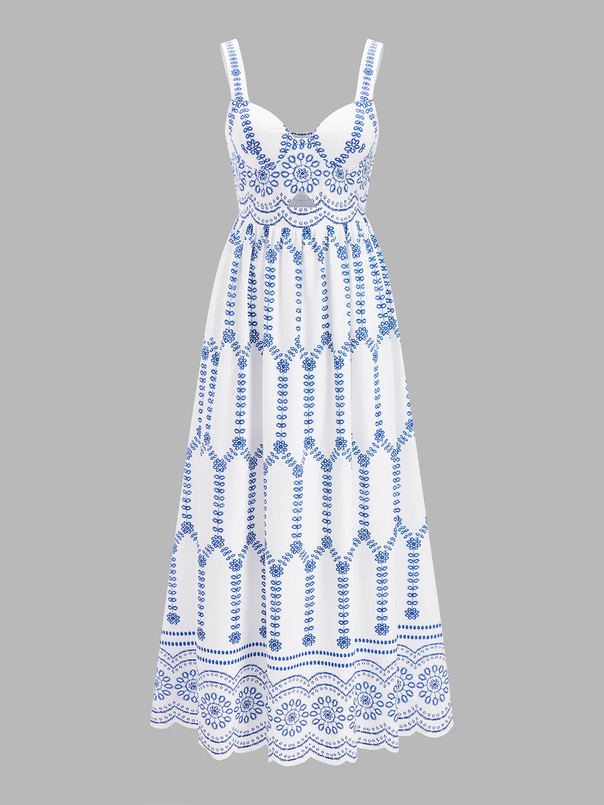 Boho Floral Print Cut-Out Maxi Dress sold by COMMENSE