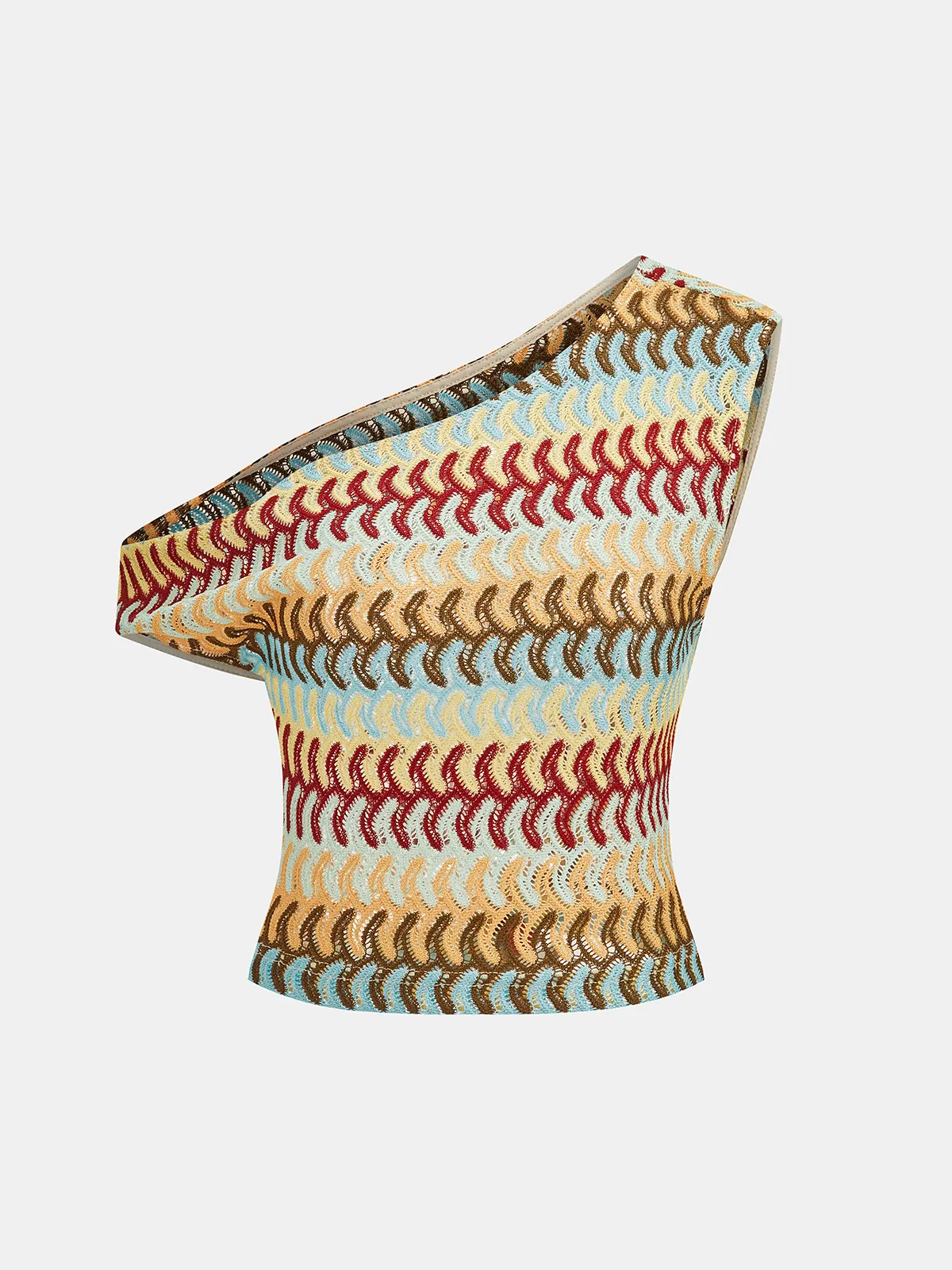 Multicolor One-Shoulder Knit Top & Pants Set sold by COMMENSE product image thumbnail 4