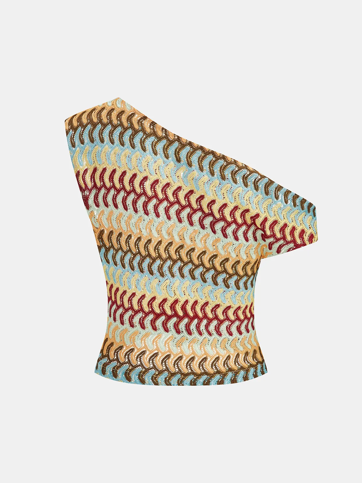Multicolor One-Shoulder Knit Top & Pants Set sold by COMMENSE product image thumbnail 5
