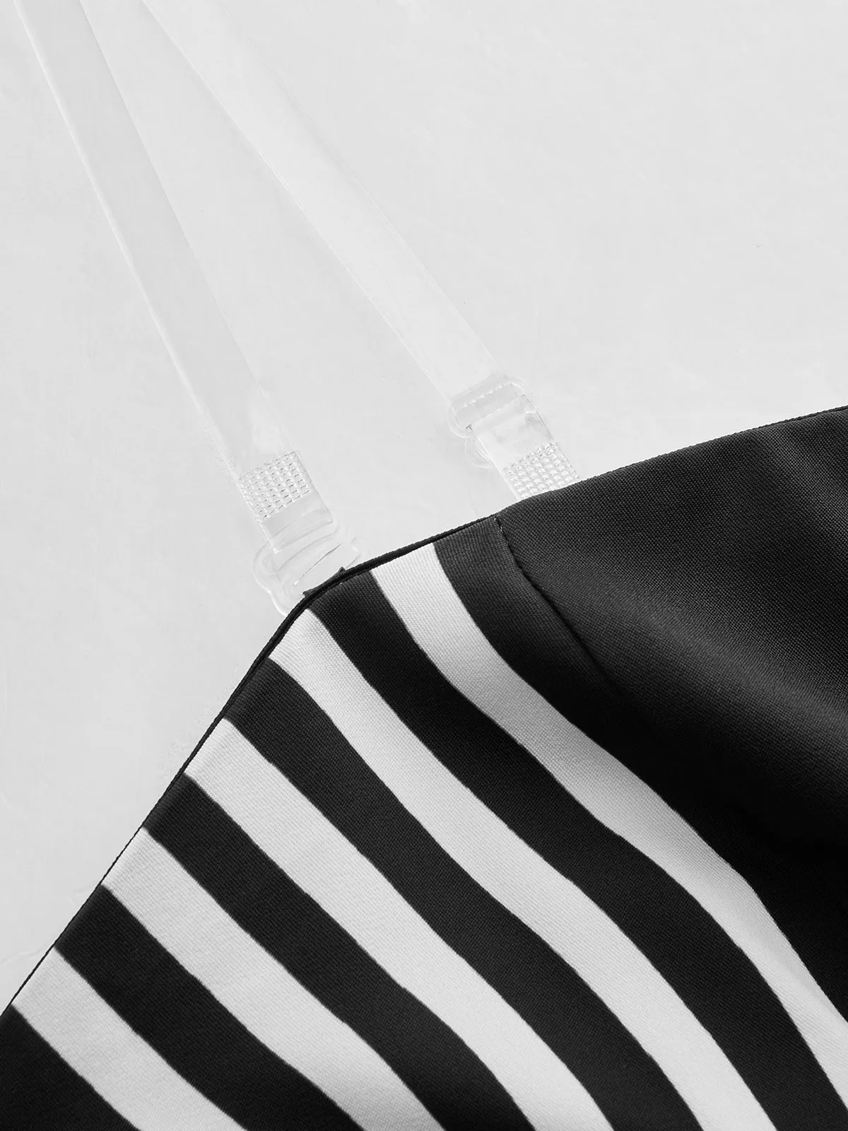 Strapless Striped Belted Midi Dress sold by COMMENSE product image thumbnail 4