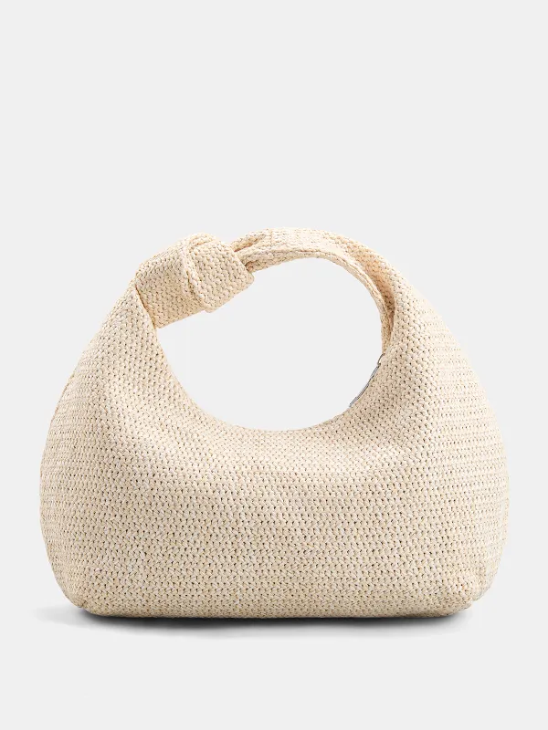Knotted Woven Straw Hobo Handbag made by COMMENSE