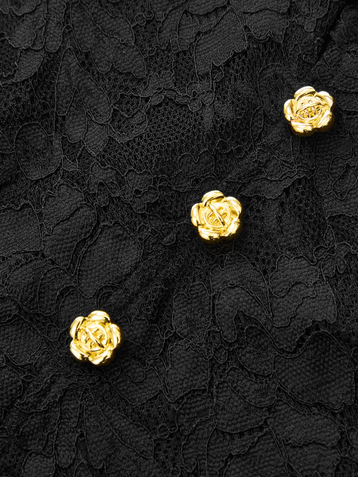 Floral Button Mandarin Collar Lace Top sold by COMMENSE product image thumbnail 4