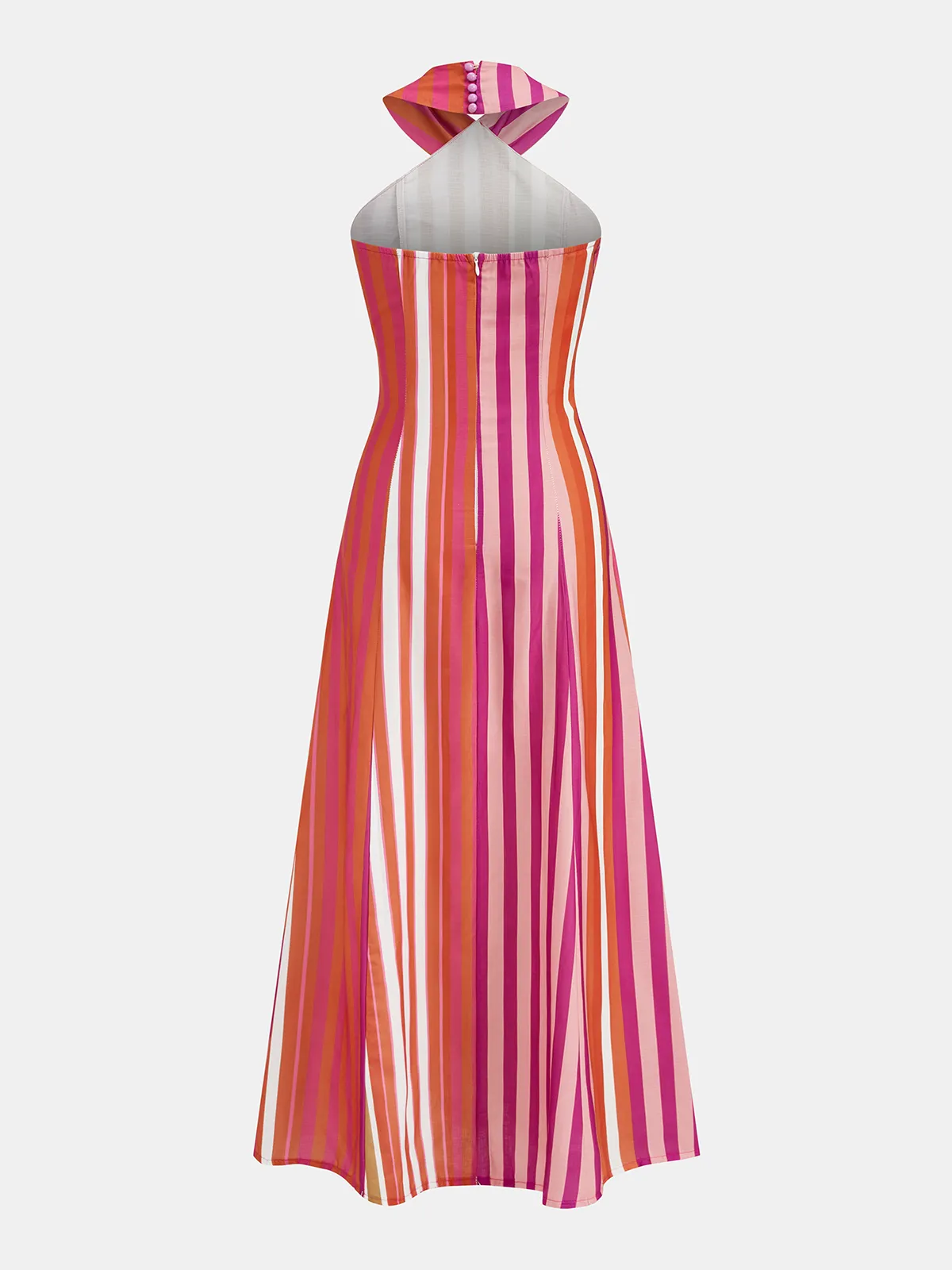 Striped Cross Halter Maxi Dress sold by COMMENSE product image thumbnail 2
